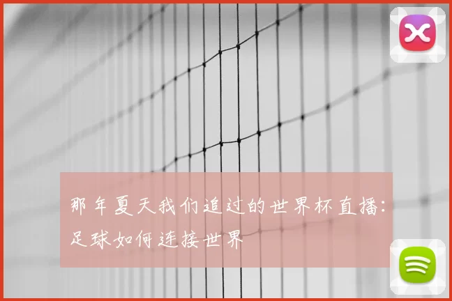 那年夏天我们追过的世界杯直播:足球如何连接世界
